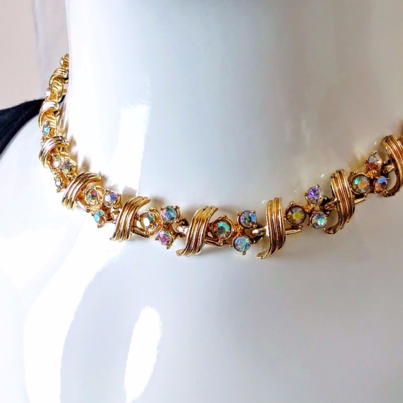 🎉2XH.P. CORO Aurora Borealis Necklace/Earrings Vintage - Picture 2 of 9